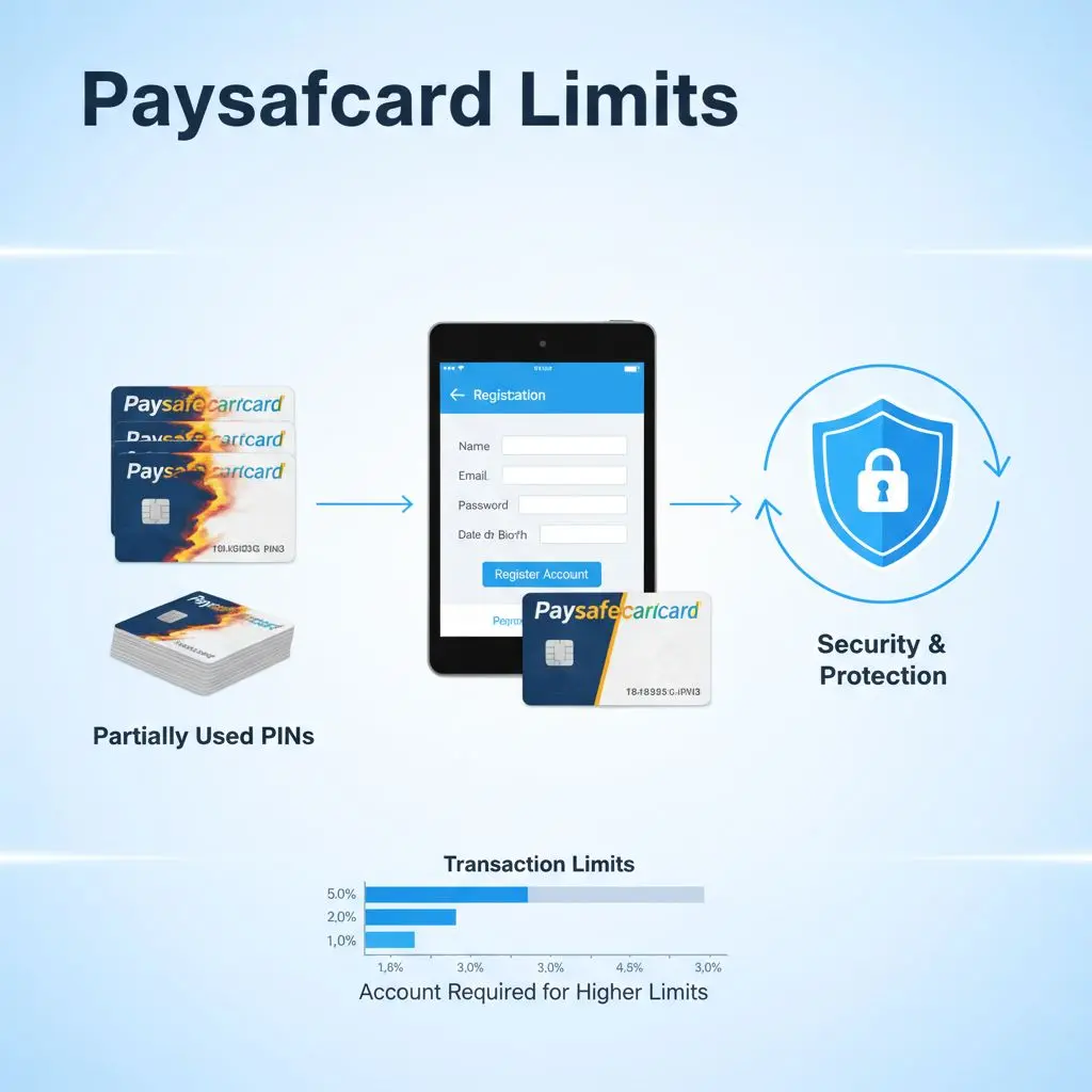 Znázornění limitů a pravidel paysafecard 500 euro s ochranným motivem.